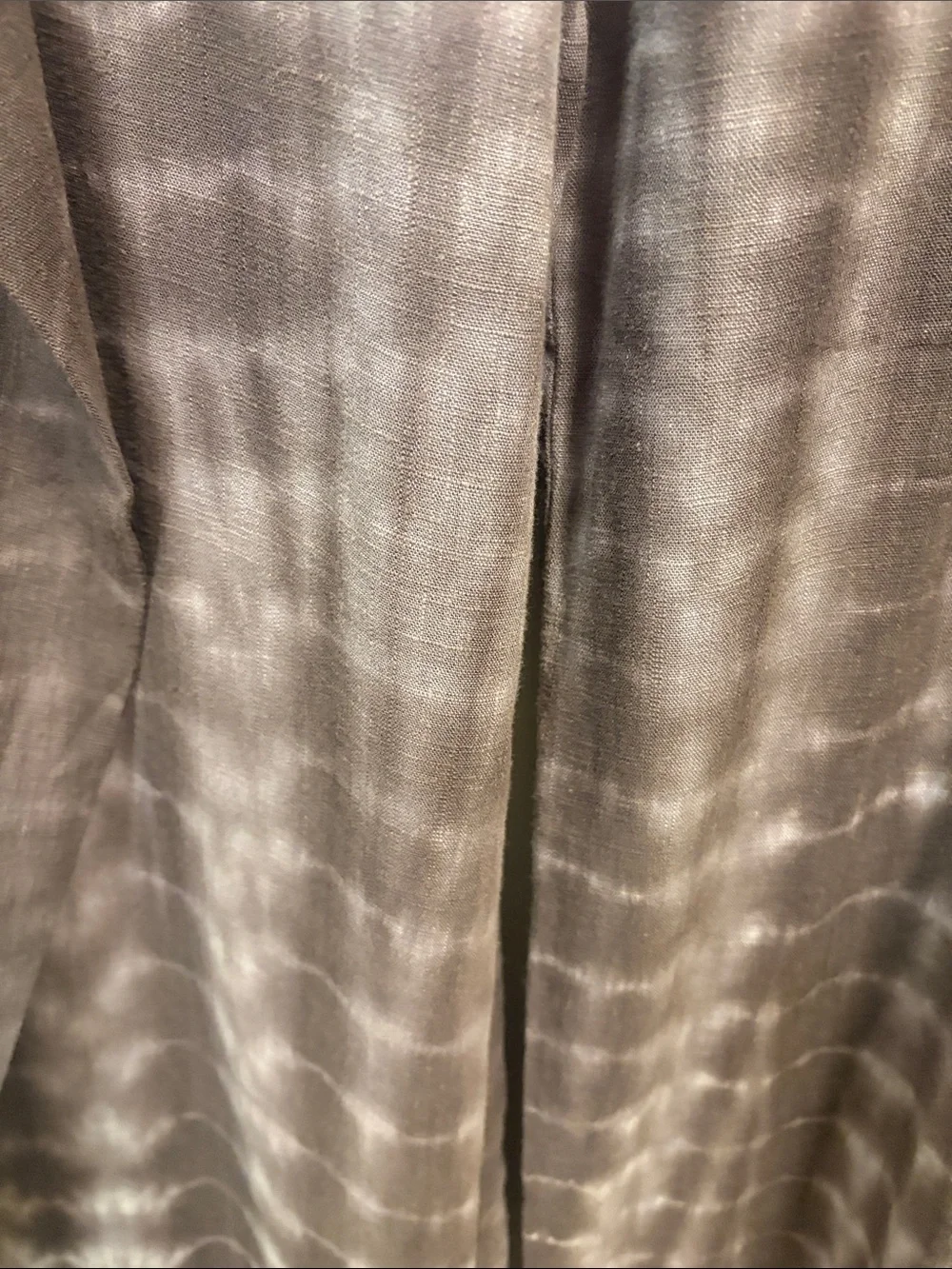 Zara Taupe Tie-Dye Wrap Wide-Leg Linen Blend Pants L